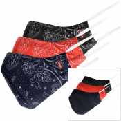 Levis 3 Pack Paisley Face Print Masks Red